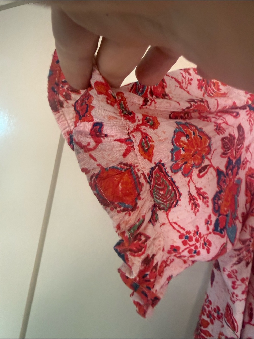 Anthropologie Pink Floral Embroidered V-Neck Tunic - Picture 4 of 5